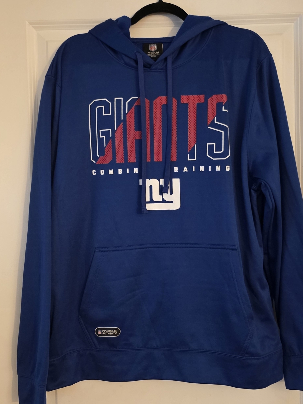 NFL New York Giants Royal Blue Hoodie with Red and White Graphics